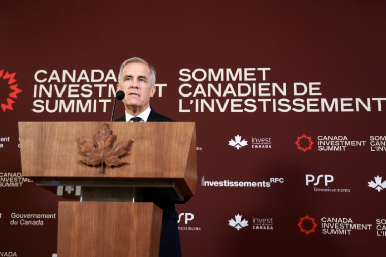 Le Premier ministre canadien Mark Carney au cours de la deuxième journée du premier Sommet sur l'investissement au Canada, à Toronto (Ontario), le 15 septembre 2026 ( AFP / VALERIE MACON )
