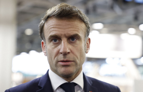 Emmanuel Macron à Paris, le 22 février 2025. ( POOL / MOHAMMED BADRA )