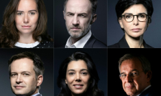 Montage photo des six candidats aux municipales à Paris réalisé le 8 janvier 2026 ( AFP / JOEL SAGET )
