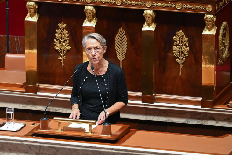 La Première ministre Elisabeth Borne à l'Assemblée nationale, le 19 octobre 2022 à Paris ( AFP / Emmanuel DUNAND )