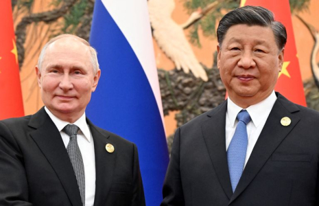 Le président russe Vladimir Poutine et le président chinois Xi Jinping lors d'une réunion à Pékin