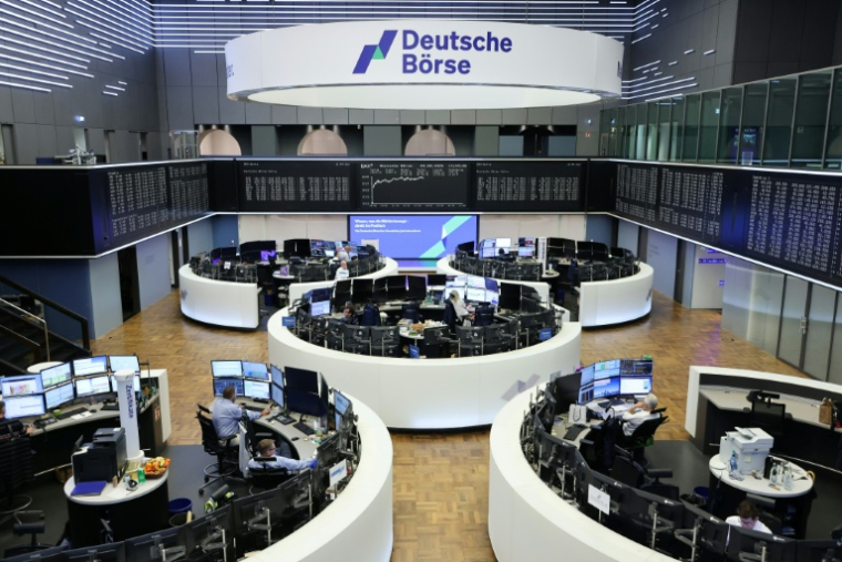 Vue de la Bourse de Francfort le 3 août 2026 ( AFP / Daniel ROLAND )