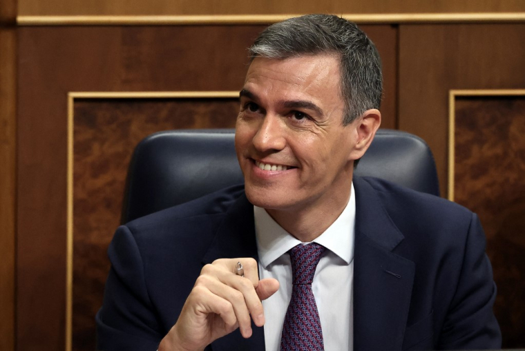 Le Premier ministre espagnol Pedro Sanchez, le 22 mai 2024, à Madrid ( AFP / THOMAS COEX )
