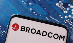 Illustration d'un smartphone et du logo Broadcom
