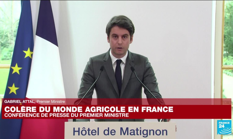 REPLAY : la conférence de presse du Premier ministre Gabriel Attal pour répondre à la colère des agriculteurs