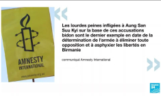 Birmanie : 4 ans de prison pour l'ex-dirigeante birmane