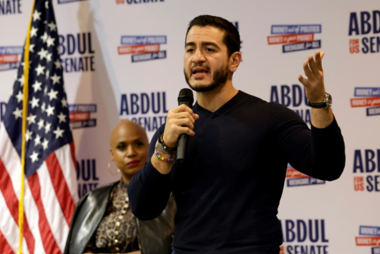 Le candidat démocrate au Sénat américain pour le Michigan, Abdul El-Sayed, lors d'un événement de campagne à Flint, dans le Michigan, le 18 octobre 2026 ( AFP / JEFF KOWALSKY )