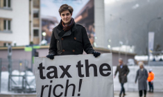 Marlene Engelhorn, à Davos, le 15 janvier 2024 ( AFP / FABRICE COFFRINI )