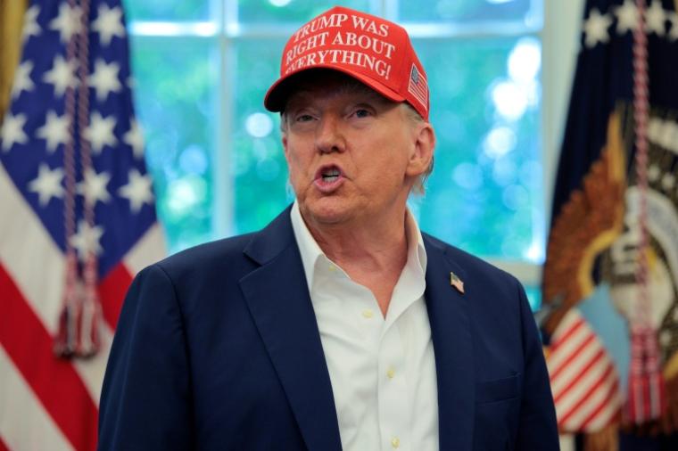 Le président américain Donald Trump, dans le bureau ovale, le 22 août 2025 à Washington. ( GETTY IMAGES NORTH AMERICA / CHIP SOMODEVILLA )