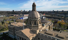 Une vue du parlement provincial de l'Alberta, à Edmonton (Canada), prise le 18 octobre 2026 ( AFP / Daphné LEMELIN )