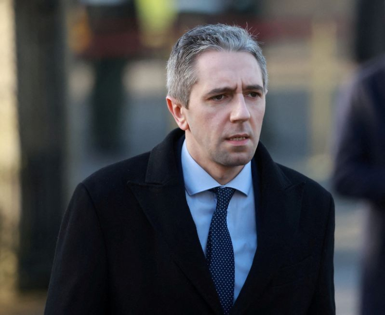 Simon Harris lors des funérailles nationales de l'ancien Premier ministre irlandais John Bruton