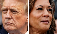 L'ancien président des États-Unis, Donald Trump et la vice-présidente des États-Unis, Kamala Harris