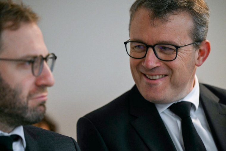 Antoine Armand et Francois Durovray au Havre, le 7 novembre 2024. ( AFP / LOU BENOIST )