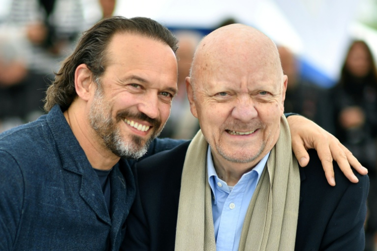 L'acteur Vincent Perez and le réalisateur Jean-Paul Rappeneau, le 14 mai 2018 à Cannes ( AFP / Alberto PIZZOLI )