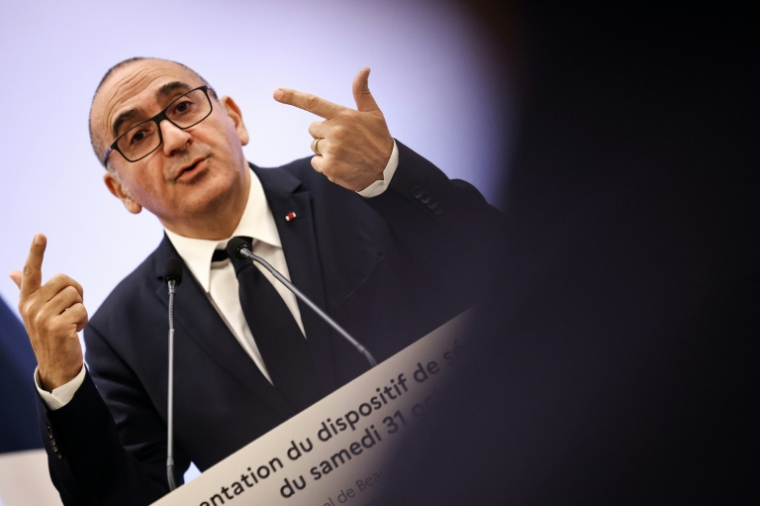 Le ministre de l'Intérieur Laurent Nuñez à Paris le 29 octobre 2026 ( AFP / SIMON WOHLFAHRT )