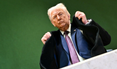 Donald Trump à Davos, en Suisse, le 22 janvier 2026. ( AFP / FABRICE COFFRINI )