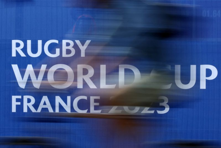 Le logo de la Coupe du monde de rugby France 2023 à Paris