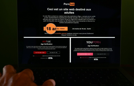 Les sites Youporn, Pornhub et Redtube ont été réactivés en France par leur propriétaire, après la suspension par la justice française de l'arrêté imposant aux plateformes pornographiques situées dans l'Union européenne de vérifier l'âge de leurs utilisateurs ( AFP / GABRIEL BOUYS )