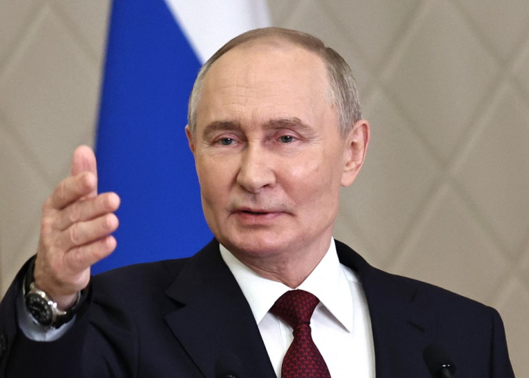 Vladimir Poutine à Astana, au Kazakhstan, le 28 novembre 2024. ( POOL / MIKHAIL TERESHCHENKO )