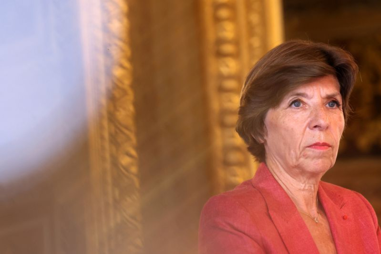 La ministre française des Affaires étrangères Catherine Colonna assiste à une conférence de presse au Quai d'Orsay à Paris