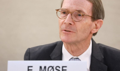 Erik Møse, président de la Commission internationale indépendante d'enquête sur l'Ukraine, aux Nations Unies à Genève