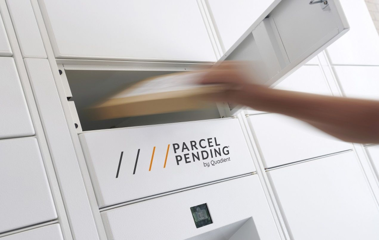 Des casiers Quadient utilisÃ©s pour le dÃ©pÃ´t de colis. (crédit photo : Quadient /  )