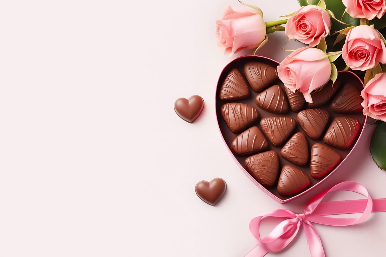 (Crédits photo : Adobe Stock - Boîte de chocolats et roses à offrir en cadeau pour la Saint-Valentin)