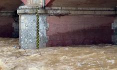 Intempéries: le Réart en crue dans les Pyrénées-Orientales