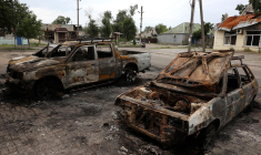 A Lyman, en Ukraine, le 8 juillet. ( AFP / STRINGER )