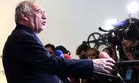 Le Premier ministre François Bayrou jeudi 31 juillet à Montreuil, en Seine-Saint-Denis  ( AFP / Thibaud MORITZ )