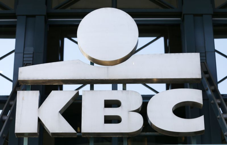 Le logo du groupe financier belge KBC