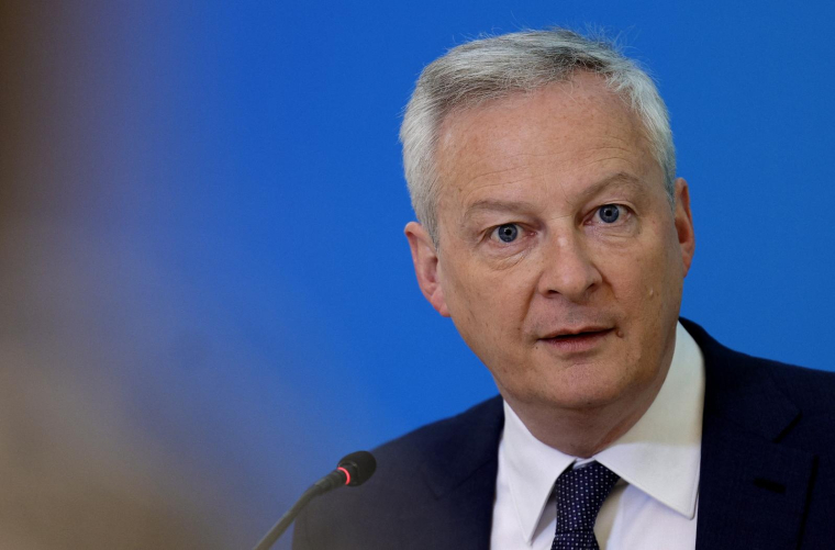 Bruno Le Maire, le 16 mai 2023, à Paris ( AFP / GEOFFROY VAN DER HASSELT )