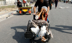 Les Palestiniens fuyant le nord de la bande de Gaza se déplacent vers le sud, dans le centre de la bande de Gaza