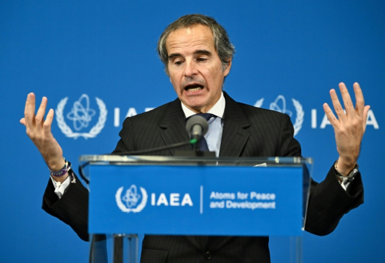 Le directeur général de l'AIEA, Rafael Grossi, lors d'une conférence de presse à Vienne, le 9 juin 2025 en Autriche ( AFP / Joe Klamar )