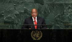 Jacob Zuma, alors président de l’Afrique du Sud, s’adresse à l’Assemblée générale des Nations unies au siège de l’ONU, le 20 septembre 2017 à New York ( GETTY IMAGES NORTH AMERICA / Drew Angerer )