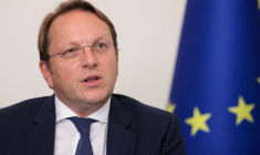Oliver Varhelyi, commissaire européen à l'élargissement, à Ankara, en Turquie