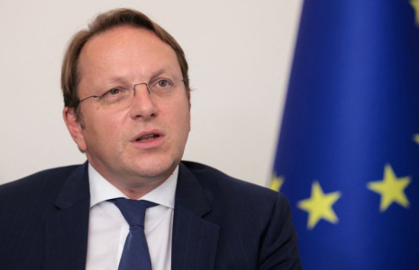 Oliver Varhelyi, commissaire européen à l'élargissement, à Ankara, en Turquie