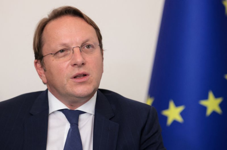 Oliver Varhelyi, commissaire européen à l'élargissement, à Ankara, en Turquie