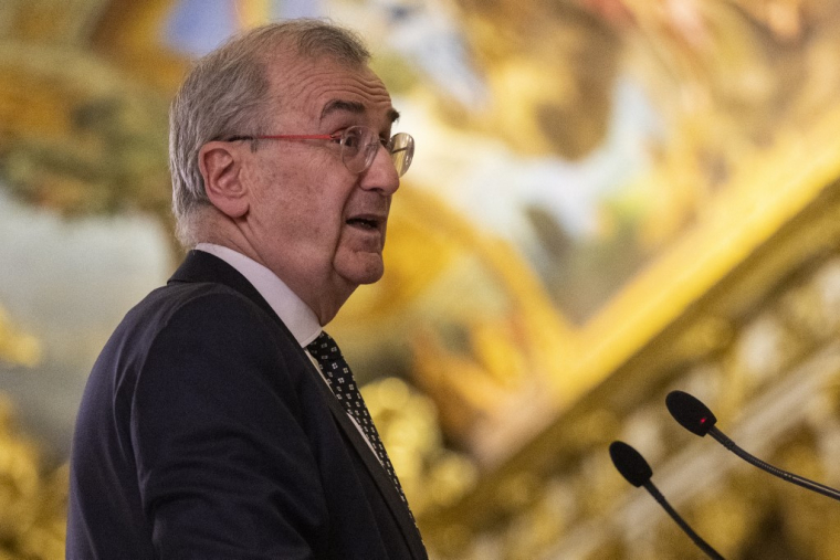 François Villeroy de Galhau à Paris, le 12 janvier 2026. ( AFP / MARTIN LELIEVRE )