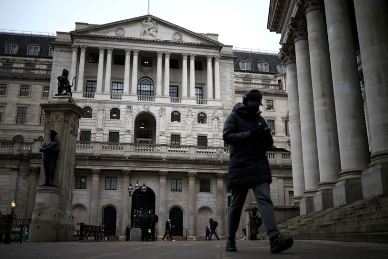 La Banque d'Angleterre dans le quartier financier de la City de Londres