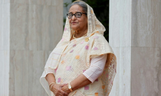 L'ex-Première ministre du Bangladesh Sheikh Hasina, à Dacca le 11 septembre 2023 ( AFP / Ludovic MARIN )