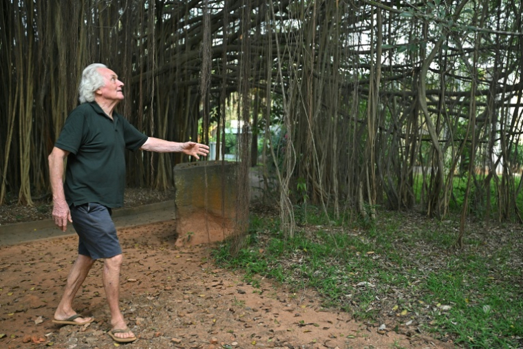Le Français Gilles Guigan, résident d'Auroville, le 28 février 2026 ( AFP / Idrees MOHAMMED )
