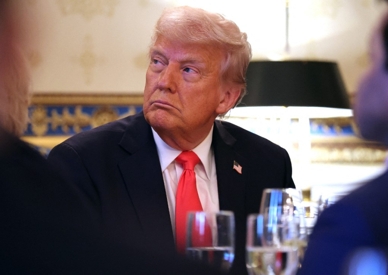 Donald Trump à Washington, aux États-Unis, le 16 avril 2025. ( GETTY IMAGES NORTH AMERICA / WIN MCNAMEE )