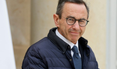 Le ministre de l'Intérieur Bruno Retailleau à la sortie de l'Elysée, le 7 mai 2025 à Paris ( AFP / Ludovic MARIN )