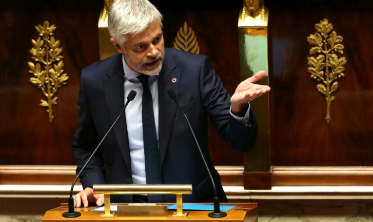 Laurent Wauquiez, président du groupe parlementaire Droite Républicaine à l'Assemblée nationale, le 14 octobre 2025 à Paris ( AFP / Thomas SAMSON )