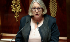La députée du Rassemblement national (RN), Joëlle Mélin, à l'Assemblée nationale, à Paris, le 21 novembre 2022 ( AFP / Geoffroy VAN DER HASSELT )