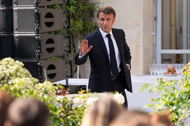 Le président français Emmanuel Macron à l'Elysée à Paris, en France