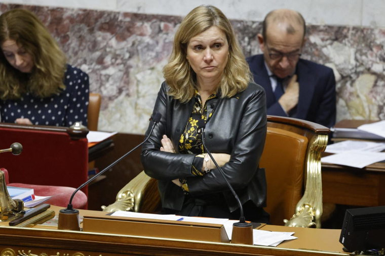 Yaël Braun-Pivet à Paris le 14 novembre 2023. ( AFP / LUDOVIC MARIN )
