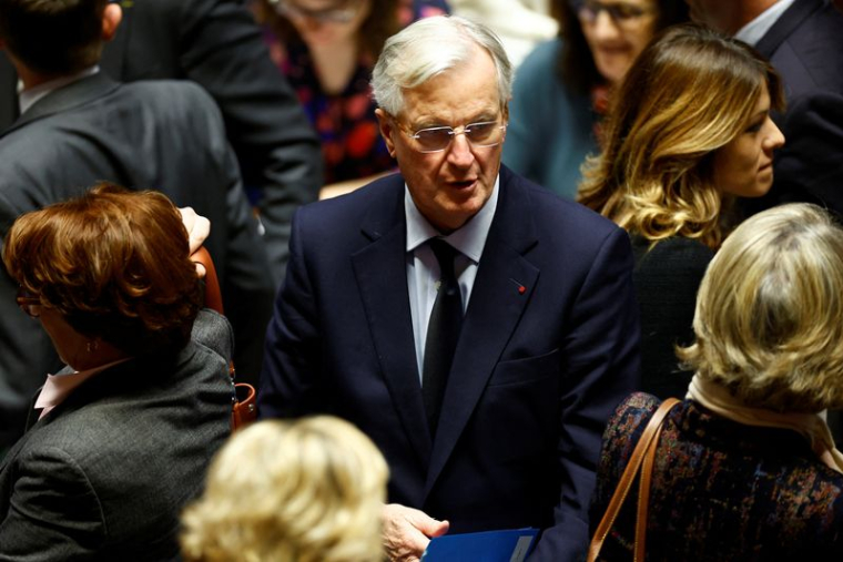 Michel Barnier après une séance de questions au gouvernement à l'Assemblée nationale