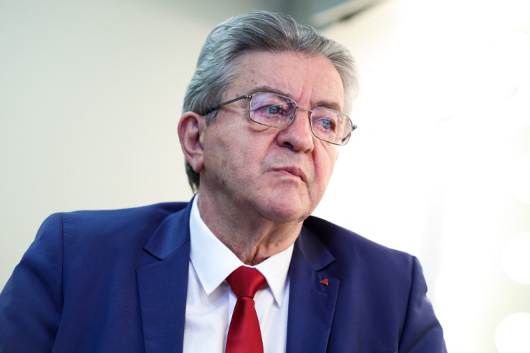 Jean-Luc Mélenchon à New York, aux États-Unis, le 21 avril 2025. ( AFP / CHARLY TRIBALLEAU )